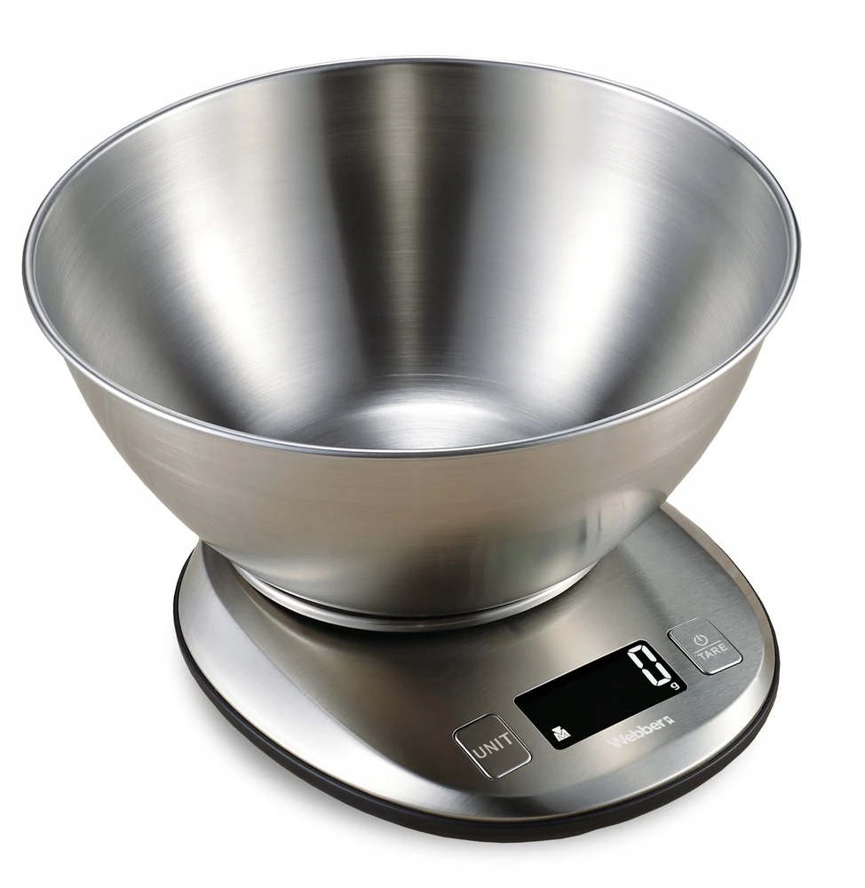 Virtuvinės svarstyklės Webber Virtuvinės svarstyklės WEBBER EK4390 INOX nerūdijantis plienas LCD 5kg 1g misa tarowanie