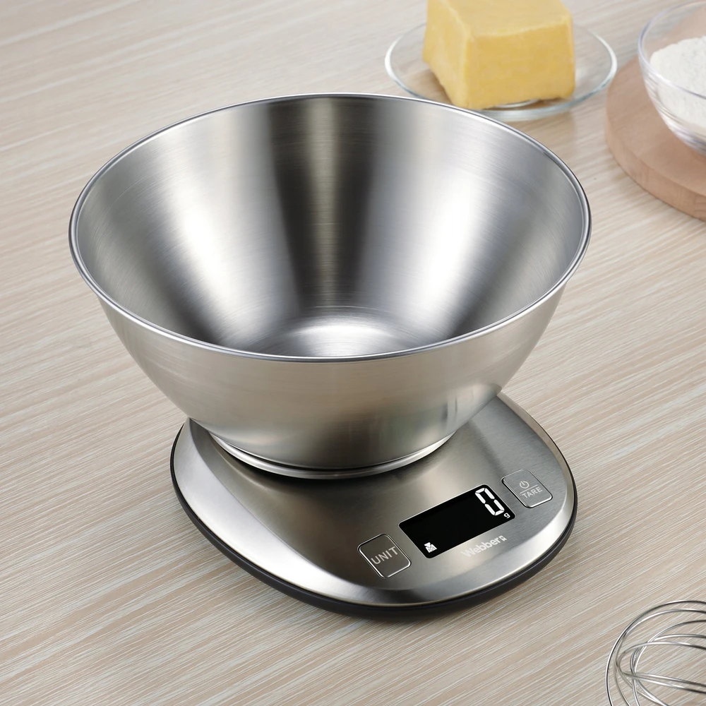 Virtuvinės svarstyklės Webber Virtuvinės svarstyklės WEBBER EK4390 INOX nerūdijantis plienas LCD 5kg 1g misa tarowanie