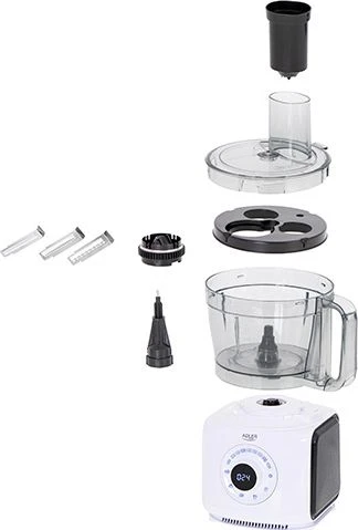 Adler | LCD virtuvinis kombainas 12in1 | AD 4224 | 1000 W | Greičių skaičius 7 | Bowl capacity 3.5 L | Ice crushing | Baltas/Juodas