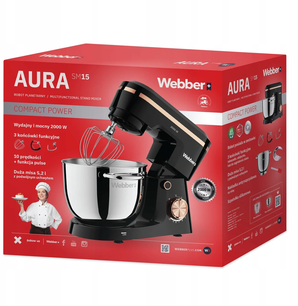 Virtuvinis kombainas su indeliu Webber AURA SM15