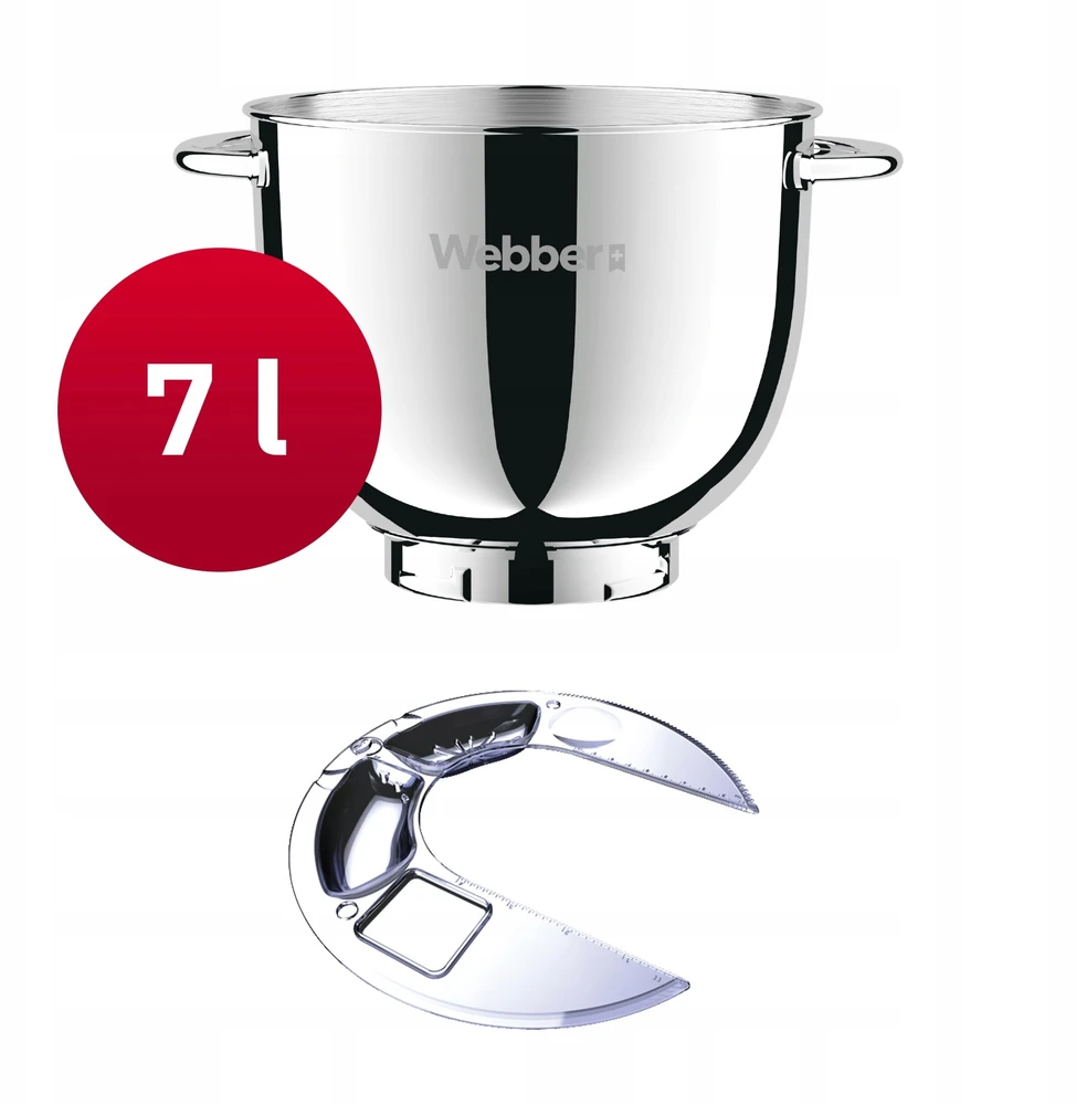 Virtuvinis kombainas „Webber“ planetarinis maisto smulkintuvas „Webber SM17 2700W“ planetarinis maisto smulkintuvas, 7 litrų dubens daugiafunkcis maišytuvas