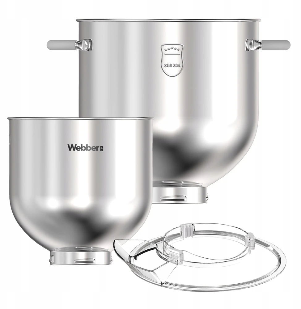 Virtuvinis kombainas „Webber“ planetinis maisto smulkintuvas „Webber XEF900“ planetinis maisto smulkintuvas, 1800 W, 7 l dubens daugiafunkcis maišytuvas