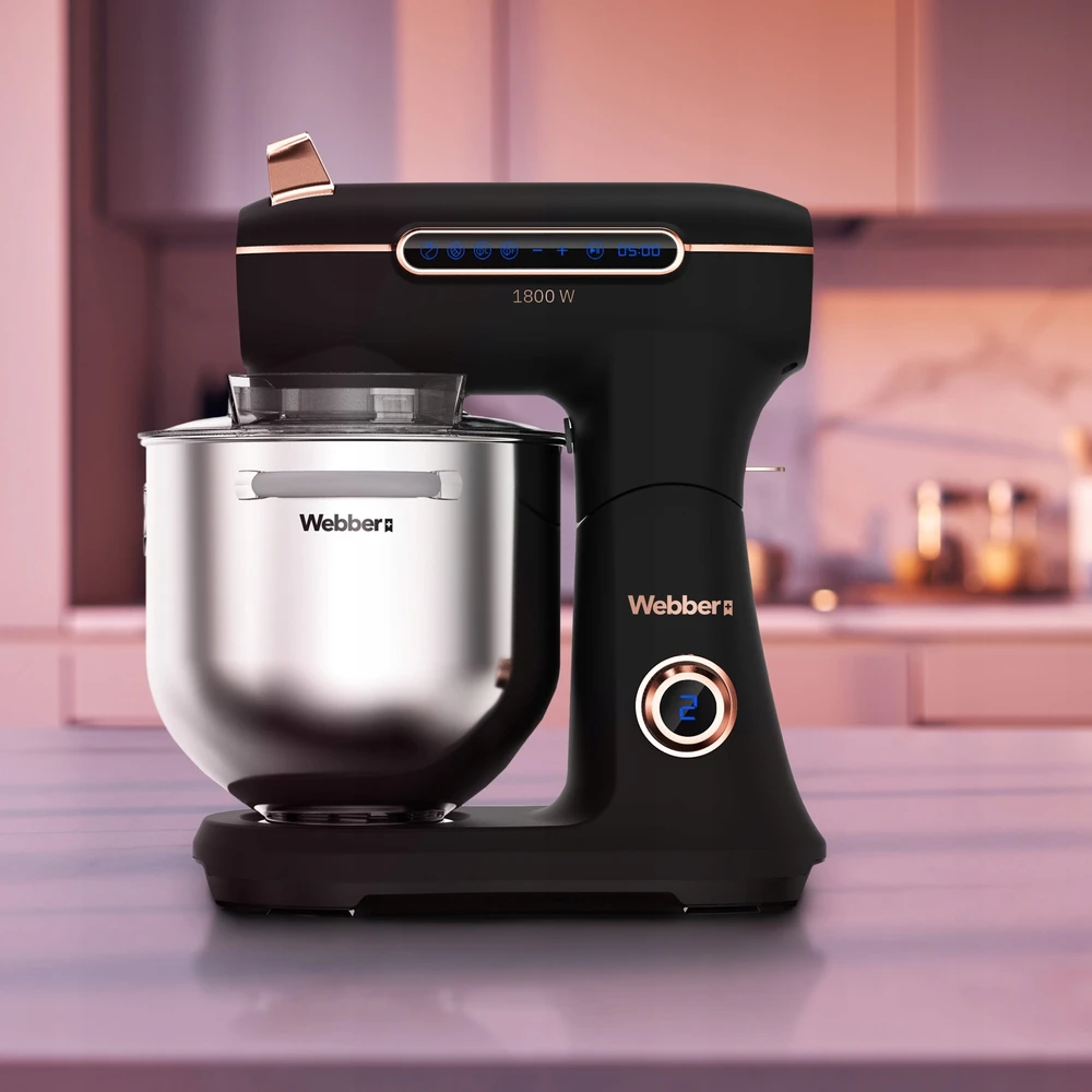 Virtuvinis kombainas „Webber“ planetinis maisto smulkintuvas „Webber XEF900“ planetinis maisto smulkintuvas, 1800 W, 7 l dubens daugiafunkcis maišytuvas