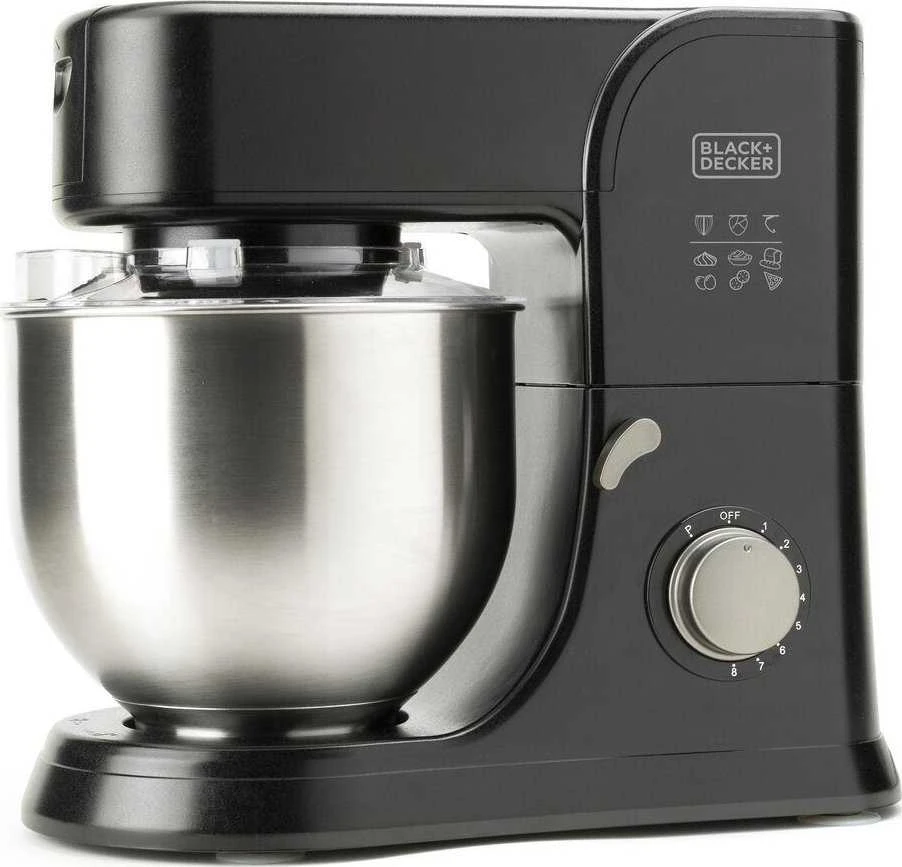 Virtuvinis kombainas Black & Decker Juodas & Decker | Kitchen Machine | ES9130080B | 1000 W | Greičių skaičius 8 | Bowl capacity 5.2 L | Juodas