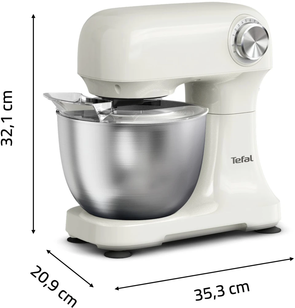 Virtuvinis kombainas TEFAL QB140AF0 Bake Easy | Kitchen Machine | 500 W | Greičių skaičius 12 | Bowl capacity 3.5 L | rusvai gelsvas