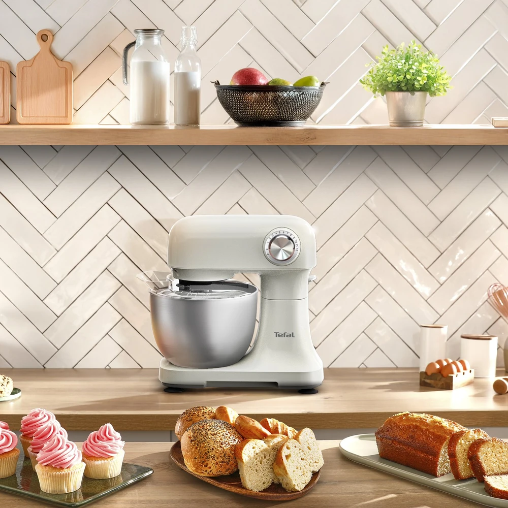 Virtuvinis kombainas TEFAL QB140AF0 Bake Easy | Kitchen Machine | 500 W | Greičių skaičius 12 | Bowl capacity 3.5 L | rusvai gelsvas