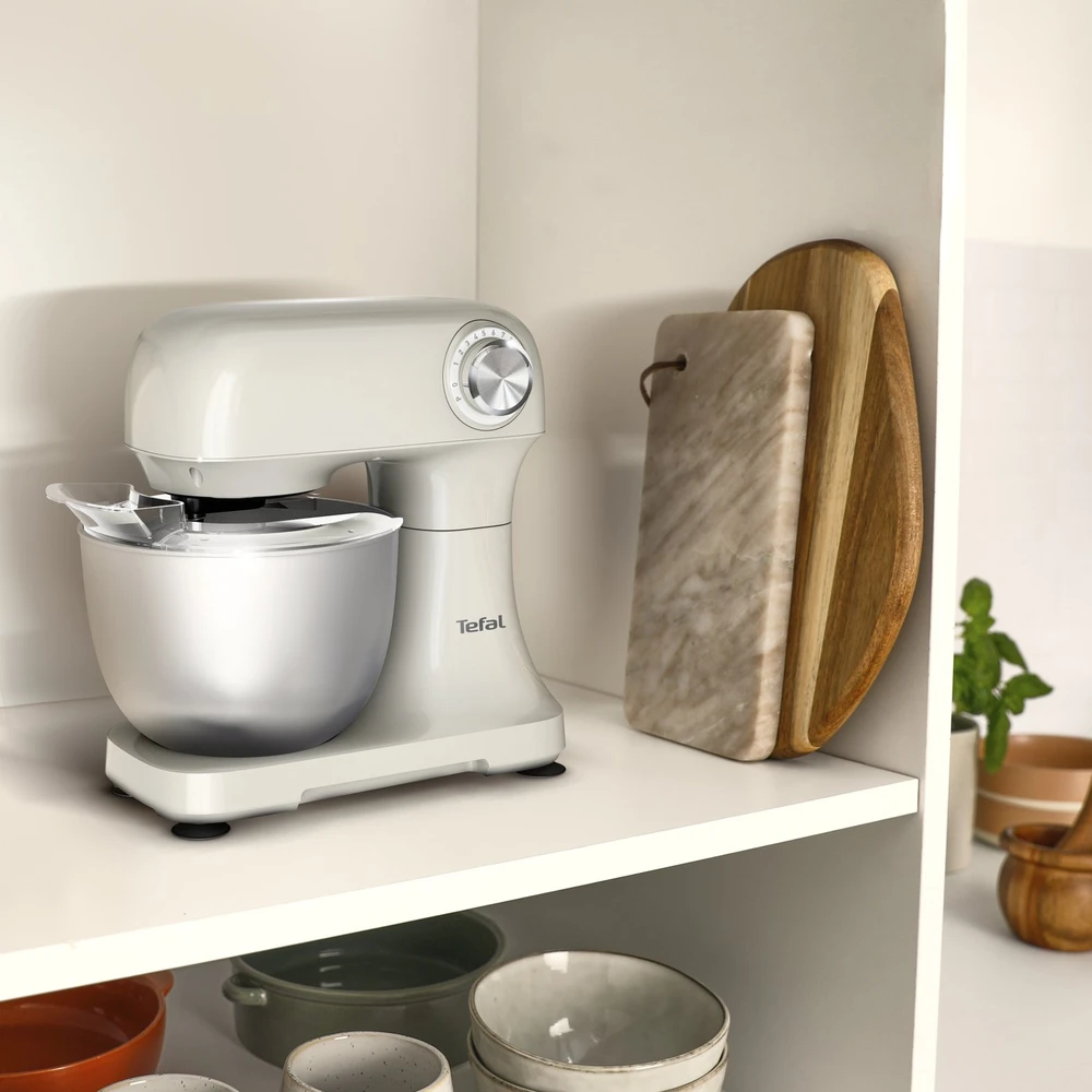 Virtuvinis kombainas TEFAL QB140AF0 Bake Easy | Kitchen Machine | 500 W | Greičių skaičius 12 | Bowl capacity 3.5 L | rusvai gelsvas