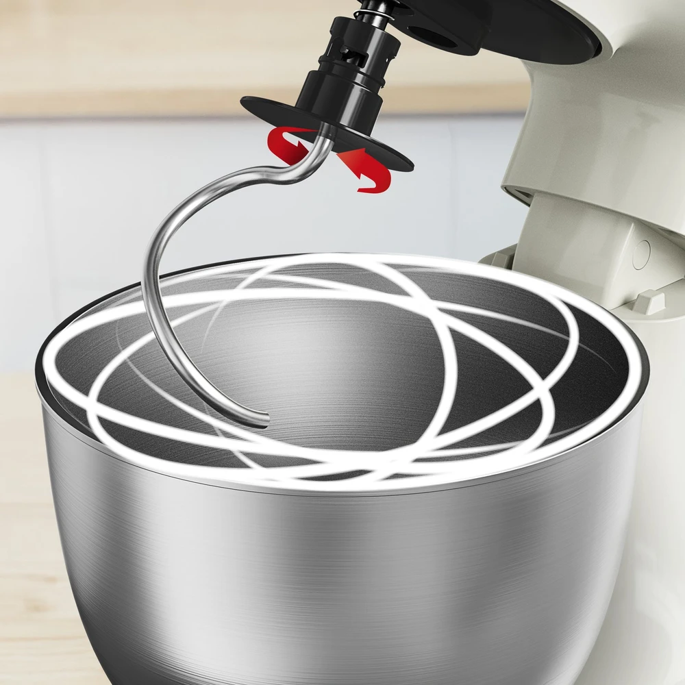 Virtuvinis kombainas TEFAL QB140AF0 Bake Easy | Kitchen Machine | 500 W | Greičių skaičius 12 | Bowl capacity 3.5 L | rusvai gelsvas