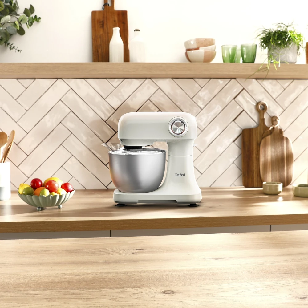 Virtuvinis kombainas TEFAL QB140AF0 Bake Easy | Kitchen Machine | 500 W | Greičių skaičius 12 | Bowl capacity 3.5 L | rusvai gelsvas