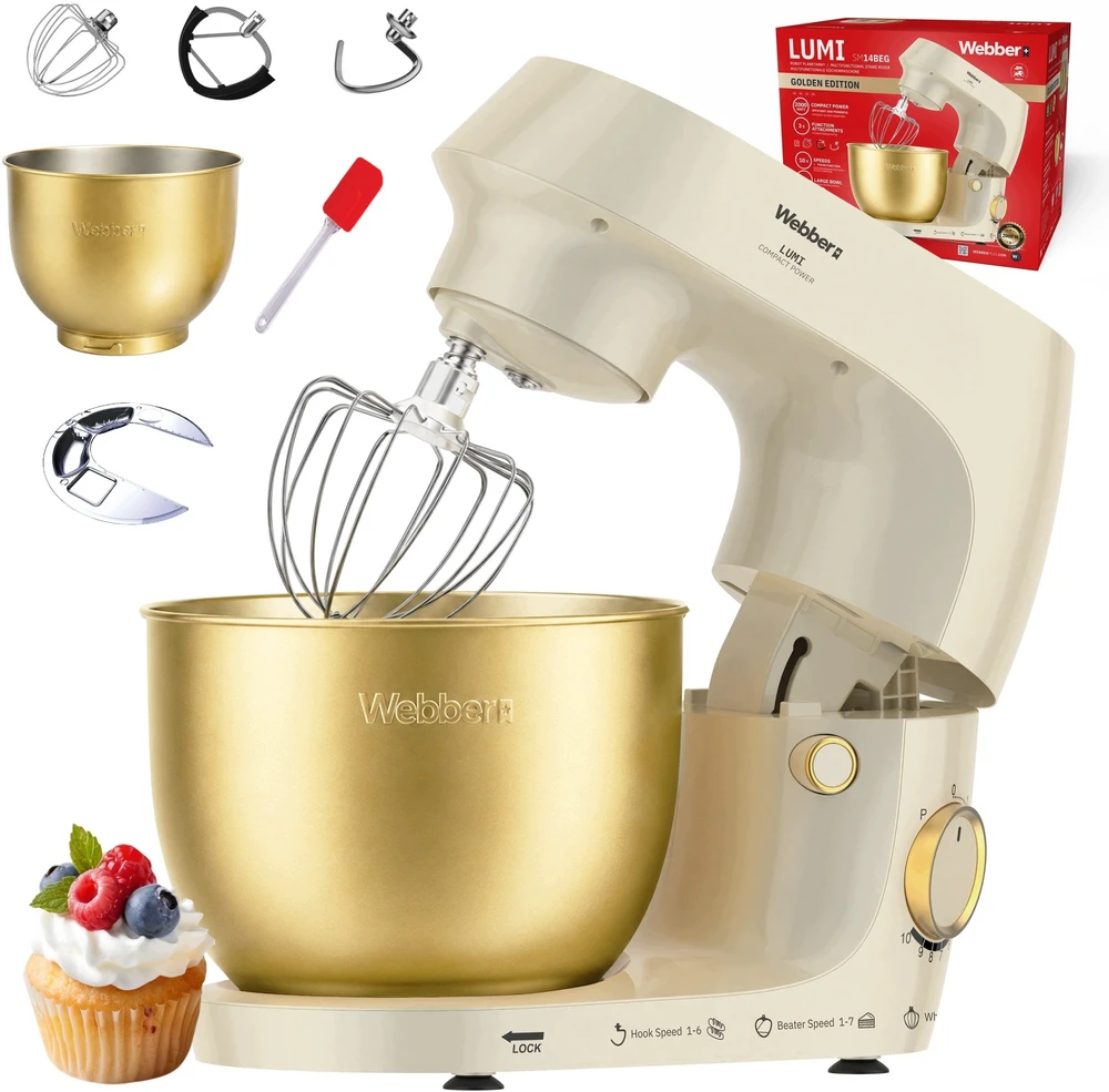 Virtuvinis kombainas Planetinis robotas Webber Virtuvinis planetinis mikseris SM14 1500 W dubuo 5 l daugiafunkcis (05SM14BEG)