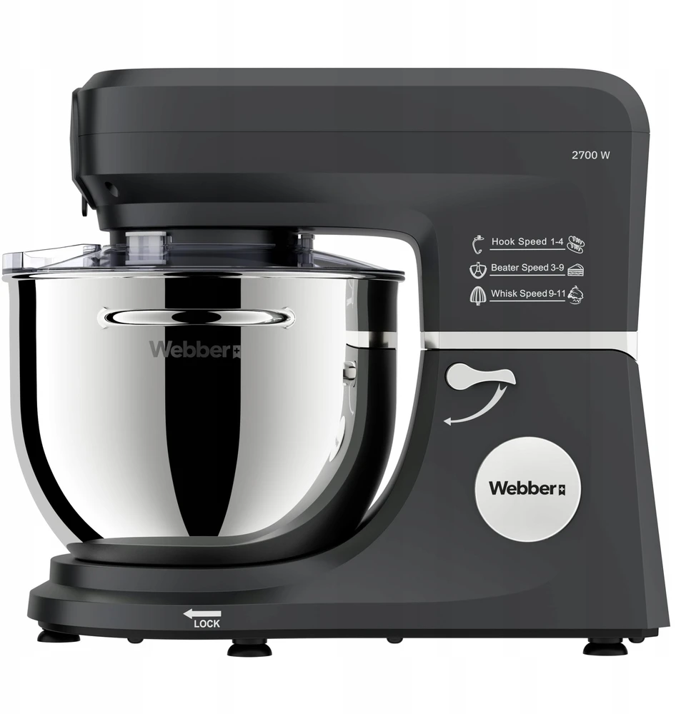 Virtuvinis kombainas „Webber“ planetarinis maisto smulkintuvas „Webber SM17 2700W“ planetarinis maisto smulkintuvas, 7 litrų dubens daugiafunkcis maišytuvas