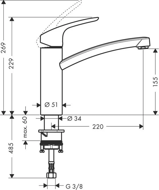 Maišytuvas Hansgrohe Focus E2 31806800