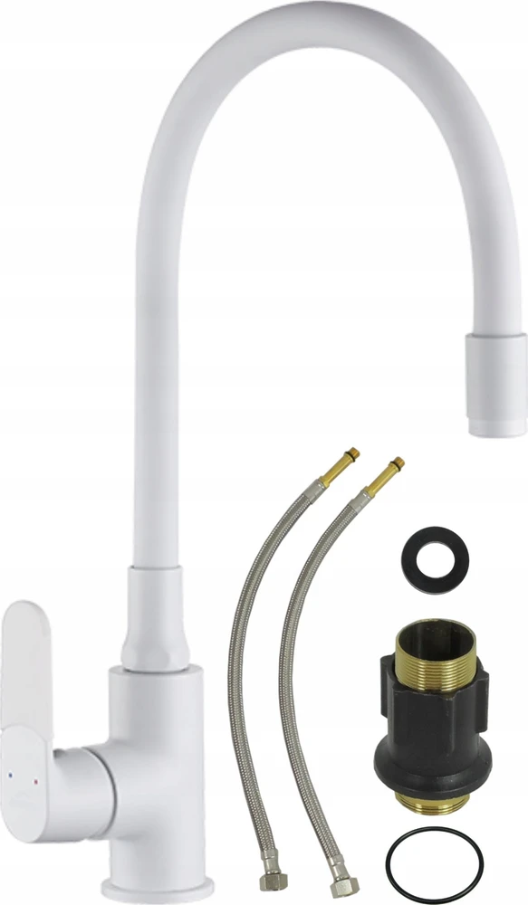 Virtuvinis maišytuvas Invena Joga Plus BZ-32-P02-C, baltas