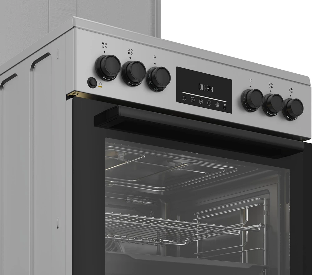 BEKO viryklė FBM62320SDS, Plotis 60 cm, A, Dujinė/Elektrinė, LED ekranas