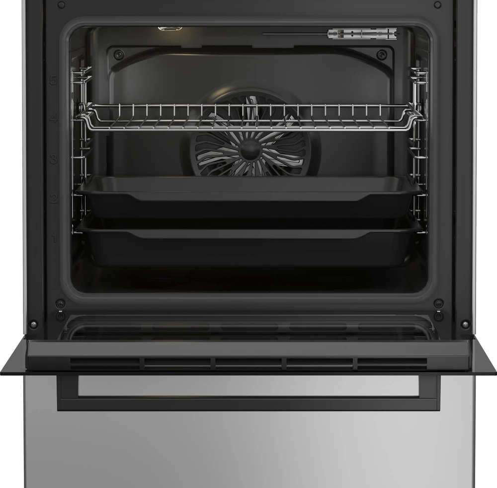BEKO viryklė FBM62320SDS, Plotis 60 cm, A, Dujinė/Elektrinė, LED ekranas