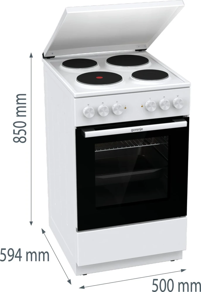 Viryklė Kuchenka Gorenje GE5A23WH Kuchenka elektrinė 50cm