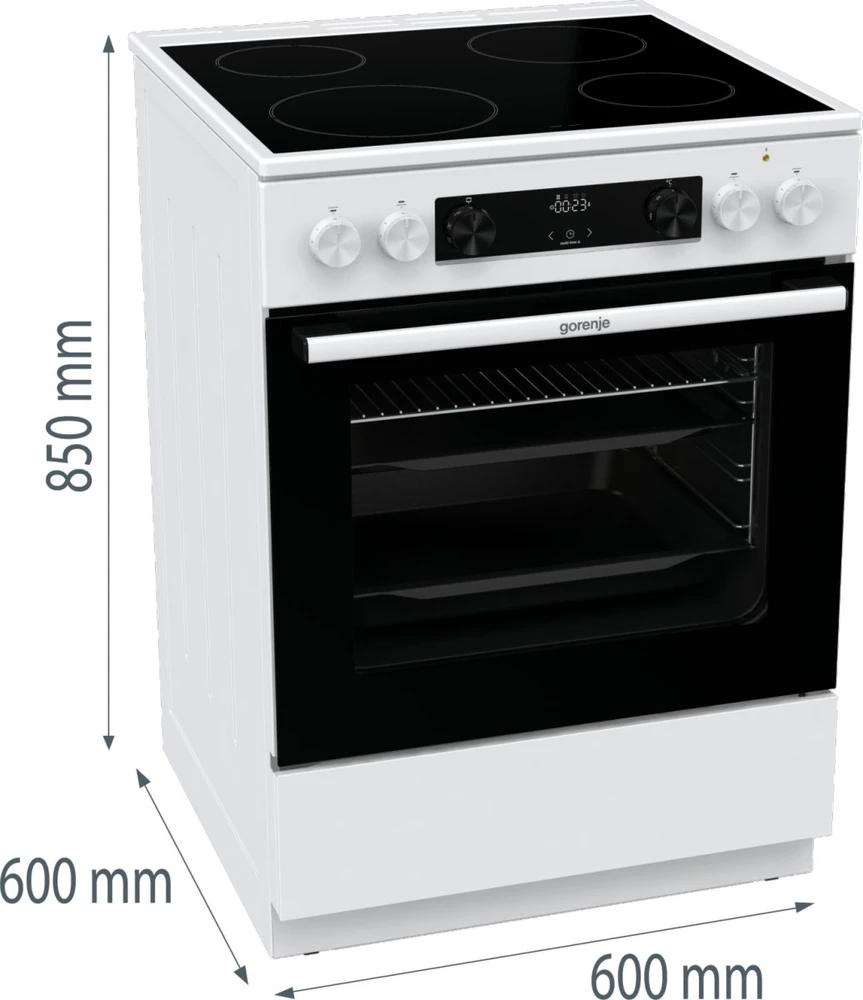 Viryklė Kuchenka Gorenje GEC6C40WD, cooker (baltas)