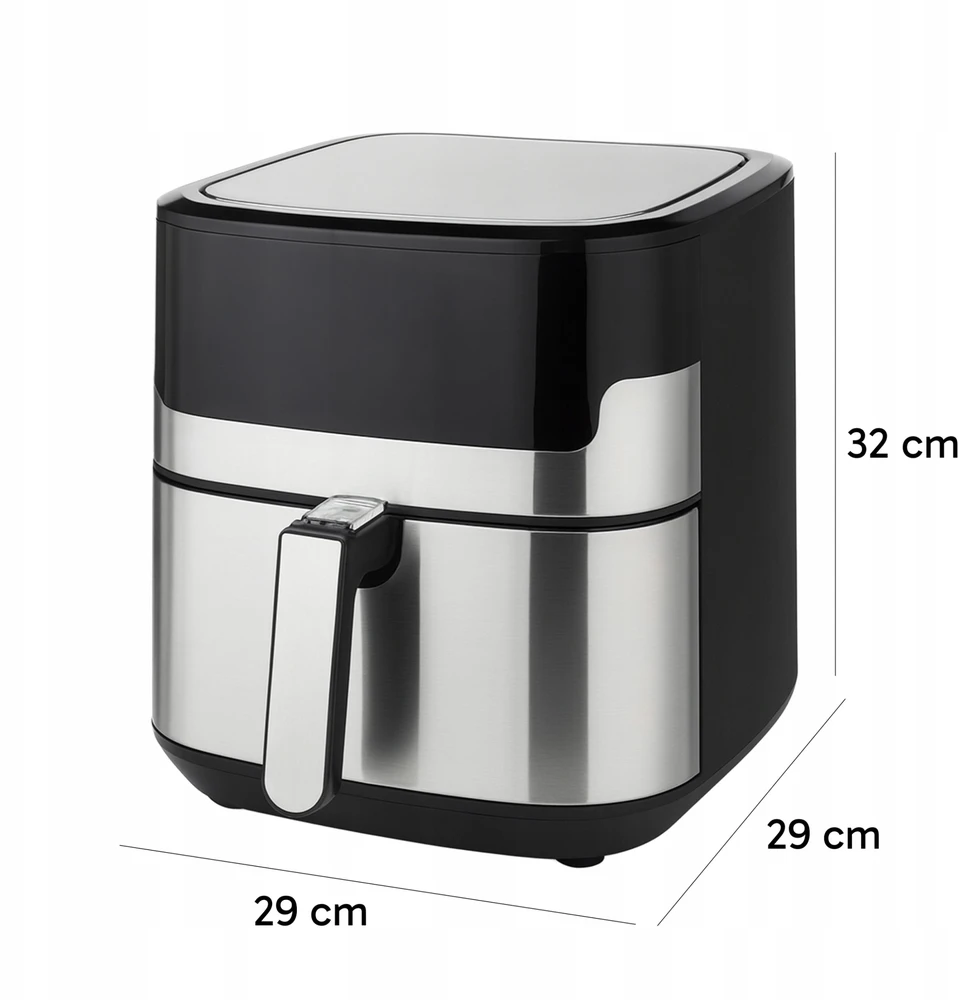 Retoo AIR Oro gruzdintuvė su belaidžiu riebalų neturinčiu 6,5 l talpos gruzdintuvu ir LCD ekranu, 10 meniu arba 1293