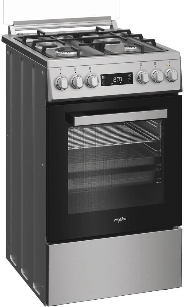 Whirlpool Viryklė | W5G8LMX | Dujinė kaitlentė | Elektrinė orkaitė | Nerūdijančio plieno | Plotis 50 cm | Gylis 60 cm | 60 l