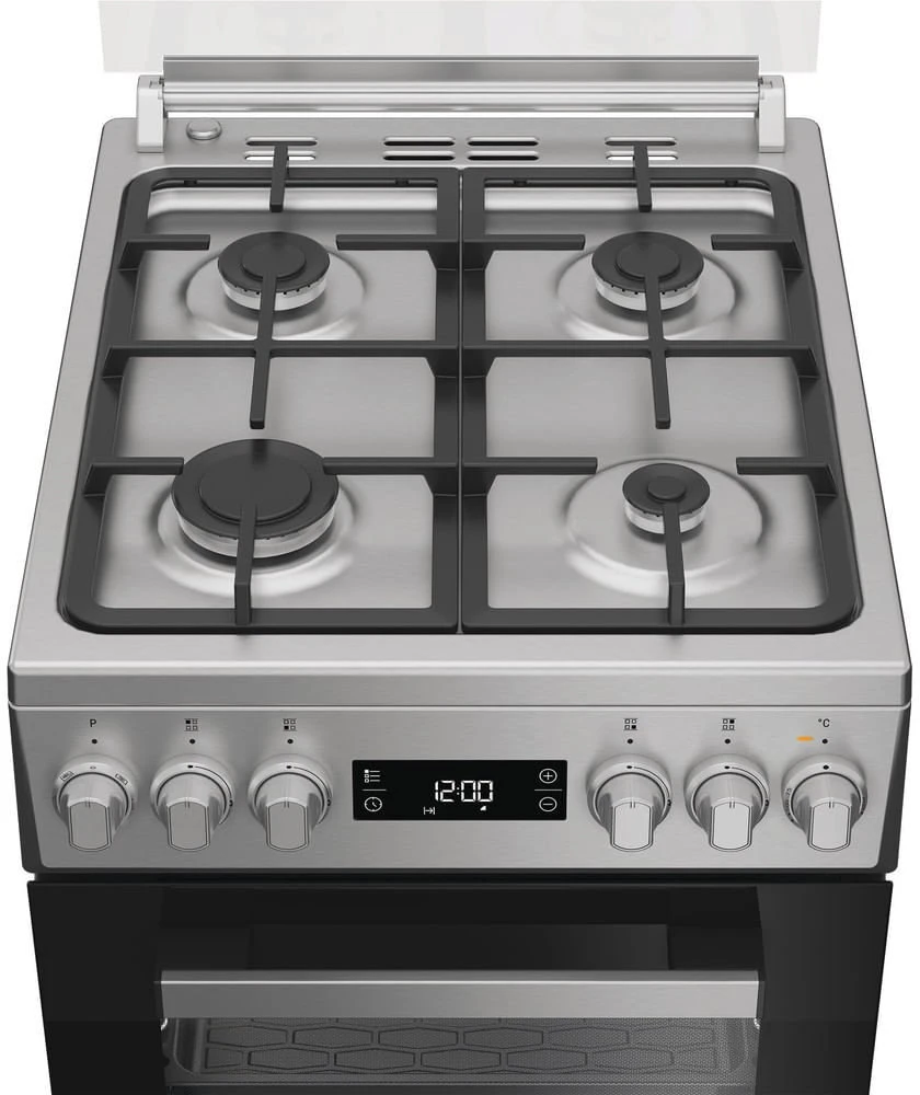 Whirlpool Viryklė | W5G8LMX | Dujinė kaitlentė | Elektrinė orkaitė | Nerūdijančio plieno | Plotis 50 cm | Gylis 60 cm | 60 l