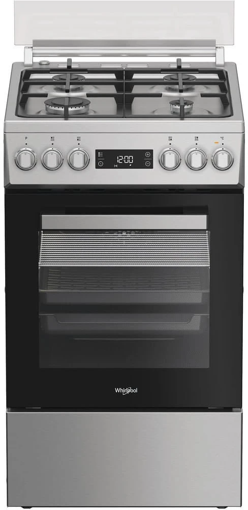 Whirlpool Viryklė | W5G8LMX | Dujinė kaitlentė | Elektrinė orkaitė | Nerūdijančio plieno | Plotis 50 cm | Gylis 60 cm | 60 l