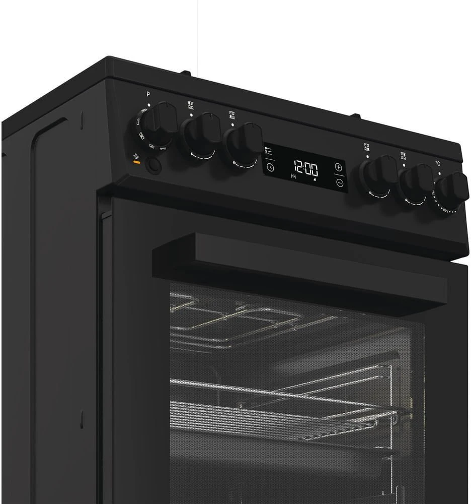 Viryklė Whirlpool Cooker | W5G8LMSWTB | Hob type Gas | Oven type Electric | Juodas | Plotis 50 cm | Gylis 60 cm | 60 L