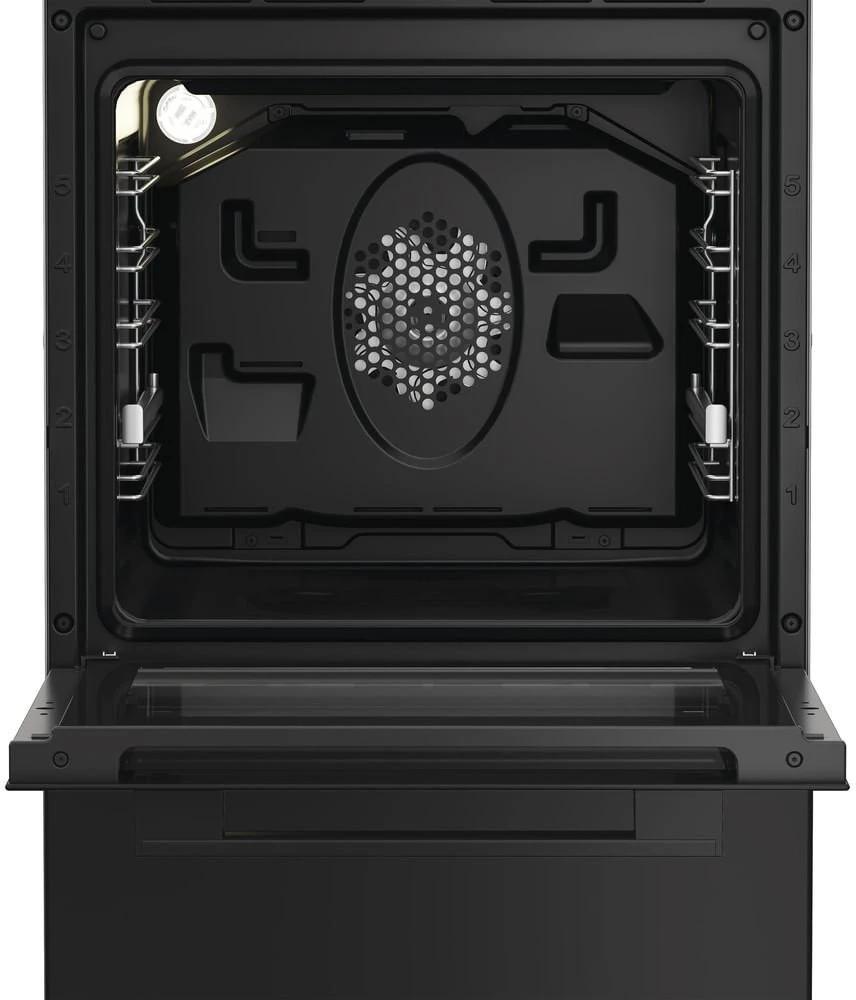 Viryklė Whirlpool Cooker | W5G8LMSWTB | Hob type Gas | Oven type Electric | Juodas | Plotis 50 cm | Gylis 60 cm | 60 L