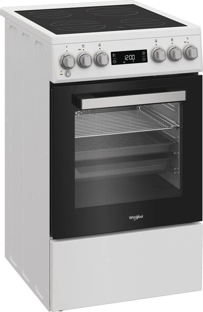 Viryklė Whirlpool Cooker | Whirlpool | Hob type Vitroceramic | Oven type Electric | Baltas | Plotis 50 cm | Gylis 60 cm | Energy efficiency class A | 60 L