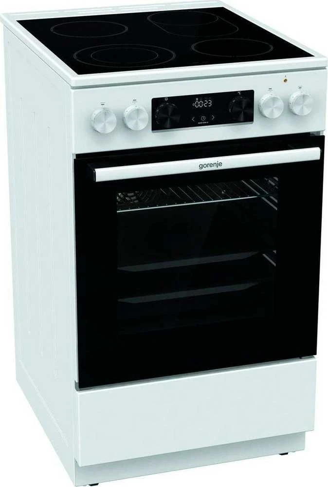 Viryklė Gorenje | Cooker | GECS5C70WA | Hob type Vitroceramic | Oven type Electric | Baltas | Plotis 50 cm | Grilling | LED | Gylis 59.4 cm | 70 L
