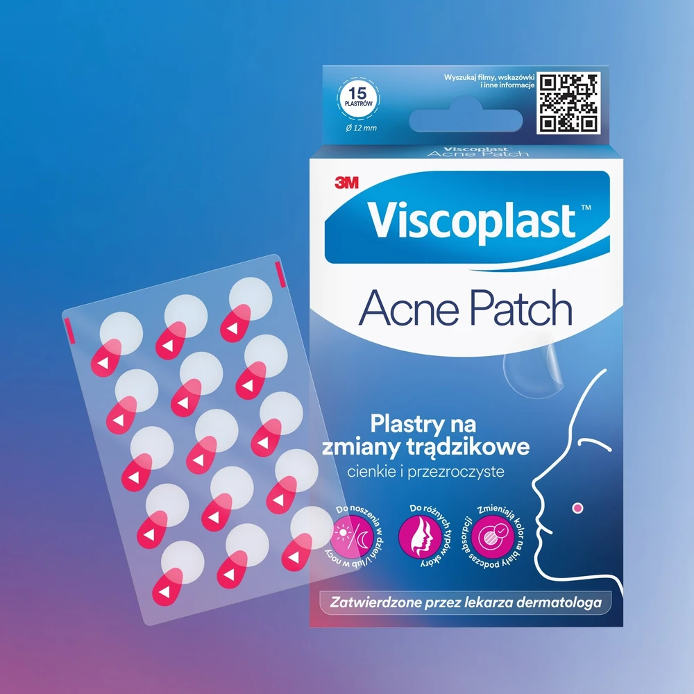 Viscoplast Pleistrai nuo spuogų VISCOPLAST-3M Acne Patch, Ø 12 mm, 15 vnt., dėžutė