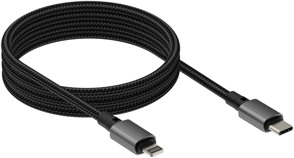 Kabelis USB Vision 1 m Lightning na USB-C magnetyczny spiralny Oryginalny Apple C91 Lightning 27 W 5 A (TC 1MLTGMAG/BL)
