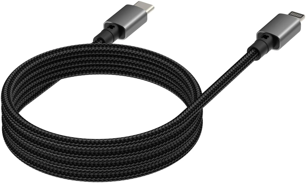 Kabelis USB Vision 1 m Lightning na USB-C magnetyczny spiralny Oryginalny Apple C91 Lightning 27 W 5 A (TC 1MLTGMAG/BL)
