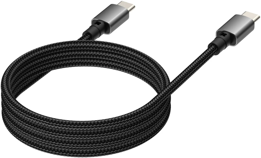 Kabelis USB Vision USB-C 3.2 Magnetyczny Spiralny 1m 240W 5A Juodas (TC 1MUSBCMAG/BL)