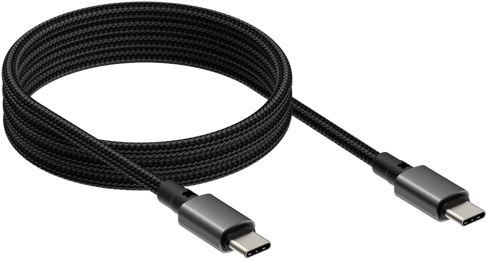 Kabelis USB Vision USB-C 3.2 Magnetyczny Spiralny 1m 240W 5A Juodas (TC 1MUSBCMAG/BL)