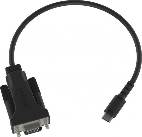 Kabelis USB Vision Professional serijinis USB-C (M) į DB-9 (M) Juodas (TC-USBCSER/BL)