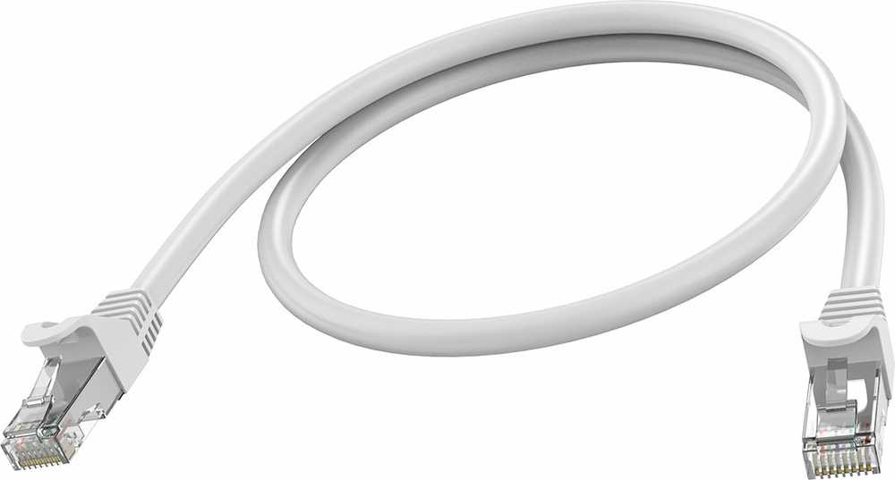 Vision RJ45 (m) zu RJ45 (m) - STP geschirmtes Twisted-Pair - CAT 6a - 10 Gbps - 24 AWG - mit Knickschutz - 50 cm - baltas