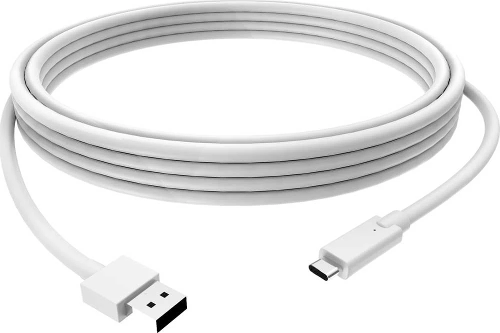 Vision VISION profesionalus USB-C į USB-A laidas, skirtas montavimui – 30 metų garantija – 5 Gbps pralaidumas – palaiko 3 A įkrovimo srovę – USB-C 3.1 (M) į USB-A 3.0 (M) – 4,0 mm išorinis skersmuo – 22 + 30 AWG 1 m – baltas