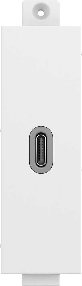 Vision Techconnect Modulares AV-Abdeckblech - LEBENSLANGE GARANTIE - USB-C-Modul - ''C'' 3.1 Typ-Buchse auf der Vorderseite - Ein Kabelis mit 1 x HDMI-Kabelis und 1 x USB-A 2.0-Buchsen - HDMI 4K bei 60 Hz - passt in Techconnect-Rahmen - Kunststoff - baltas