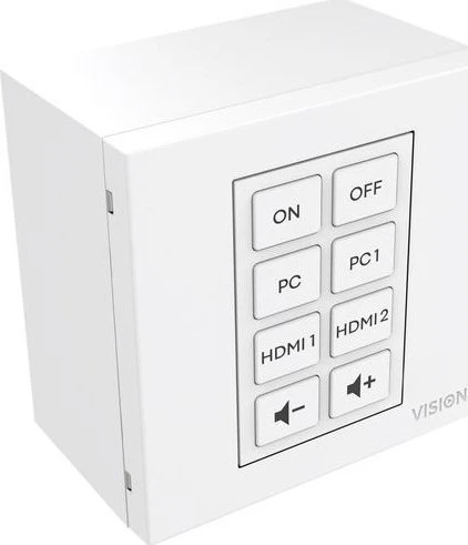 System przekazu sygnału AV Vision Techconnect Faceplate Steuermodul - LEBENSLANGE GARANTIE - 8 Tasten - lernt Infrarot-Fernbedienungscodes von anderen Fernbedienungen - unterstutzt RS-232, 12V-Ausloser, Planung - mehrere Befehle pro Taste - Doppelraummodu