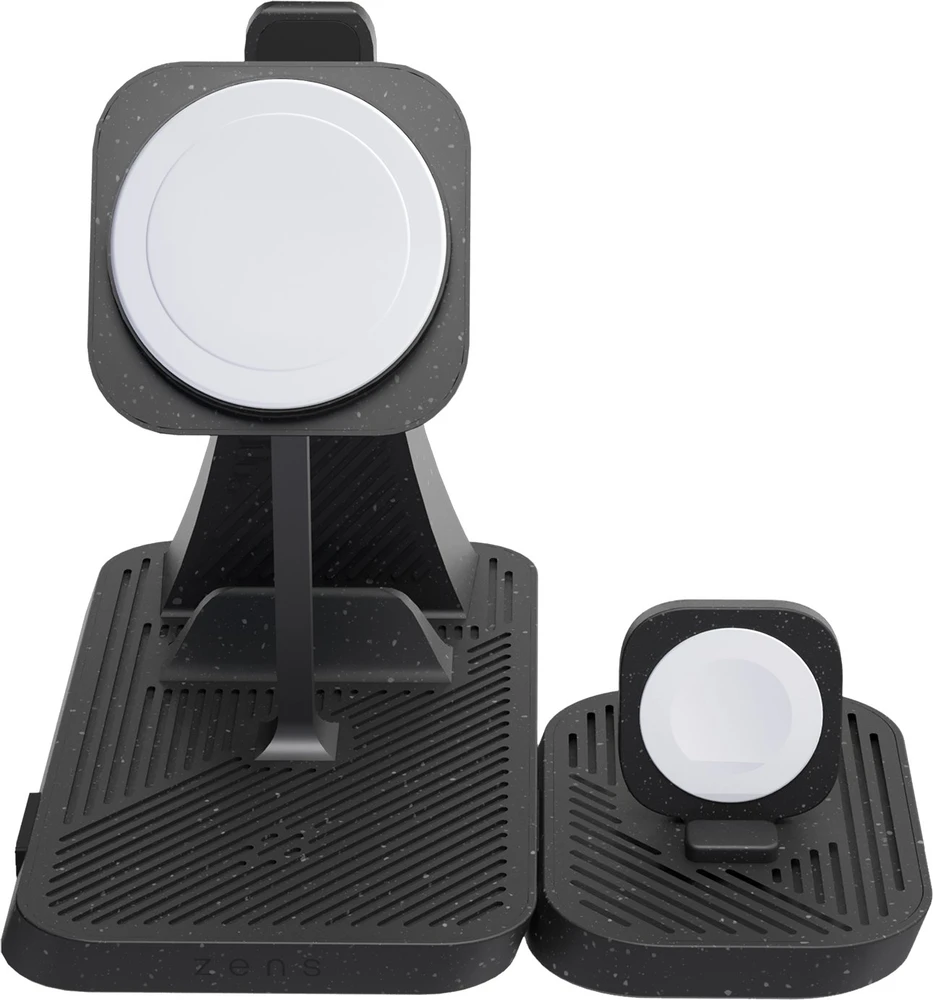 Vision ZENS 4-in-1 - Kabelloses Ladegerat - modular, mit iPad-Ladestander + AC-įkroviklis - 30 Watt - auf Kabelis: USB-C - Juodas - fur Apple AirPods with MagSafe Charging Case, AirPods Pro, iPhone 12, 13, 14