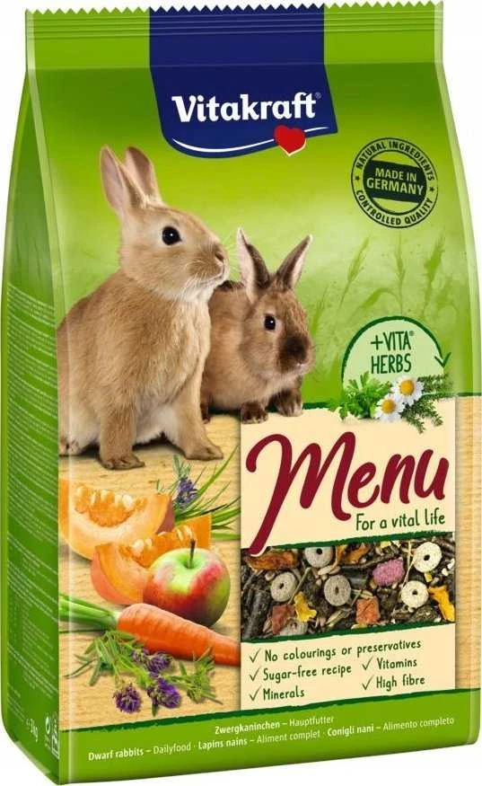 Triušių Maistas - Vitakraft Menu Vital 3 Kg