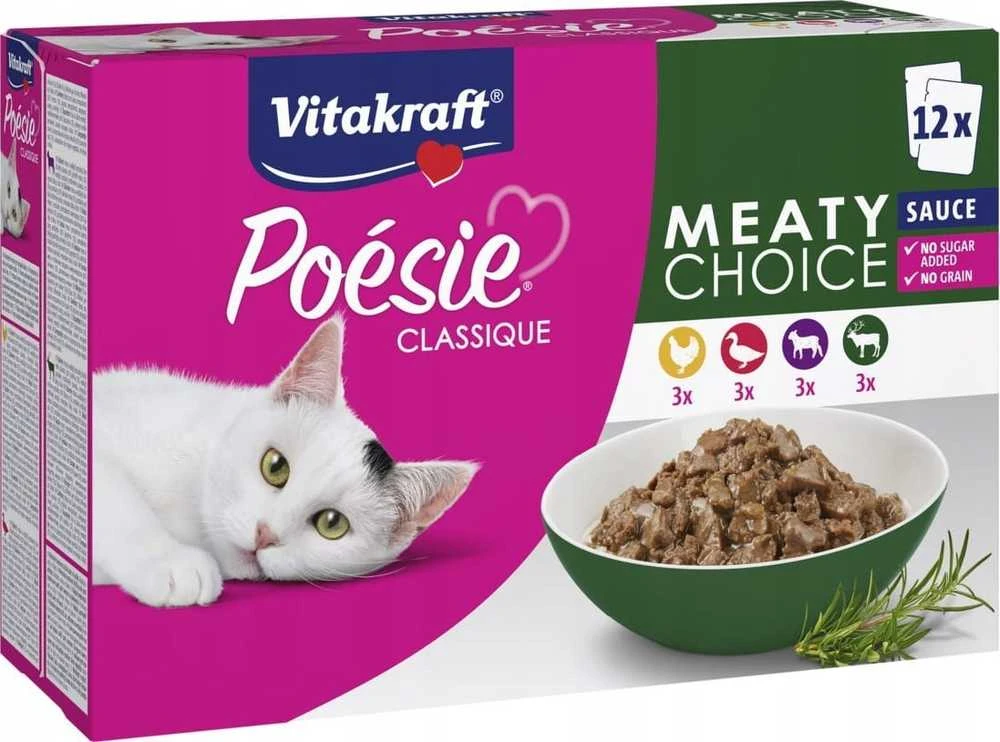 VITAKRAFT Poésie Classique Mėsiškas pasirinkimas - šlapias kačių maistas - 12 x 85g