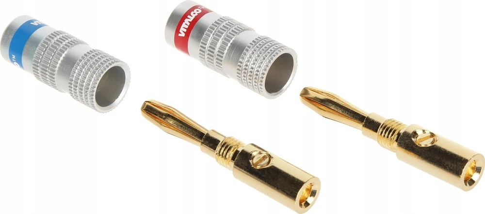 BAN-PLUG-HQ BANANA PLUG PAIR RAUDONA + MĖLYNA VITALCO