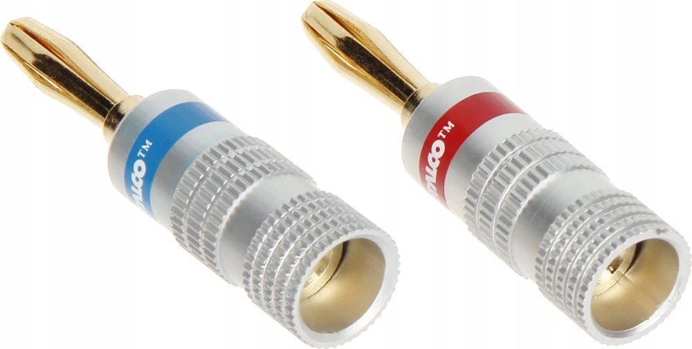 BAN-PLUG-HQ BANANA PLUG PAIR RAUDONA + MĖLYNA VITALCO