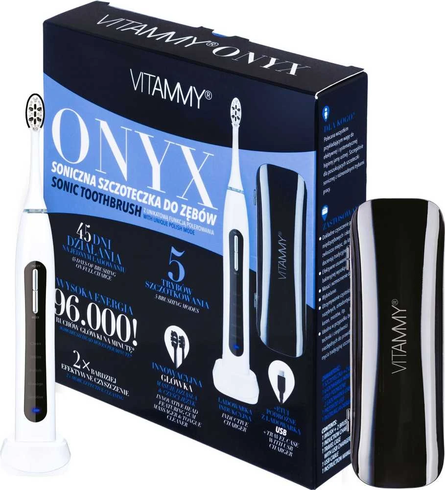 Dantų šepetėlis Šepetėlis Vitammy Onyx Juoda