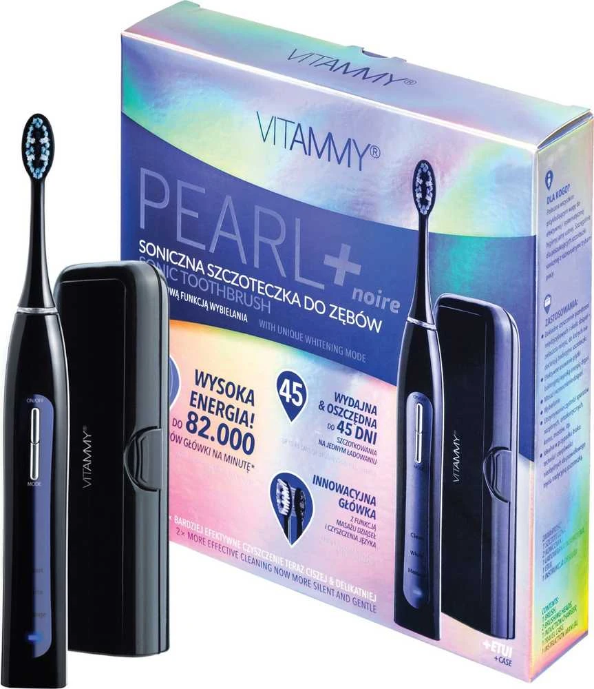 VITAMMY Pearl+ noire elektrinis šepetėlis su pakuote