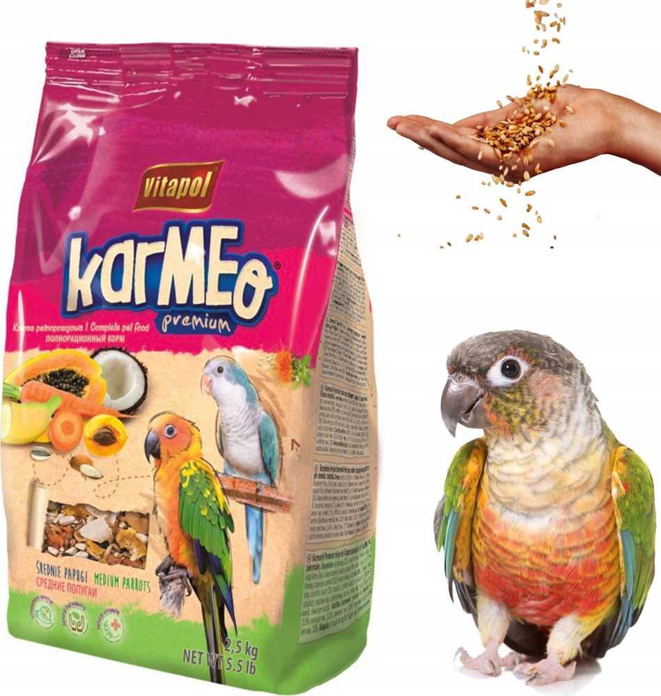 Vitapol Karmeo Premium visavertis maistas vidutinėms papūgoms, 2,5kg