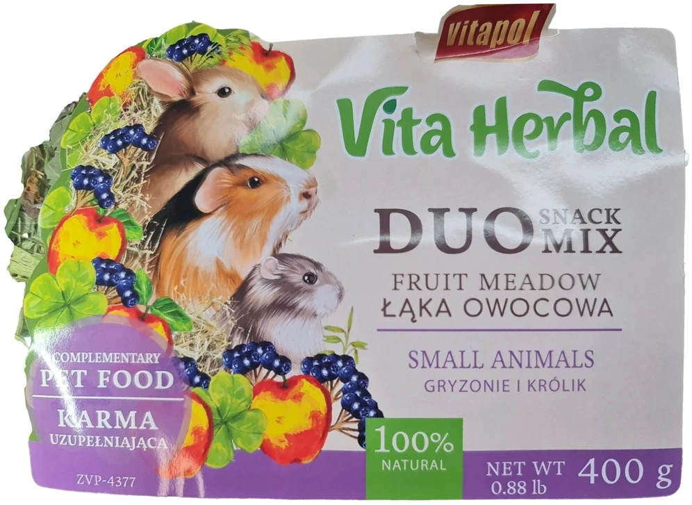 Vitapol Vita Herbal Duo Snack - vaisių pieva graužikams ir triušiams 400g