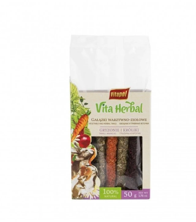 Vitapol Vita Herbal daržovių-žolelių šakelės graužikams ir triušiui 50 g, 4 vnt./disp