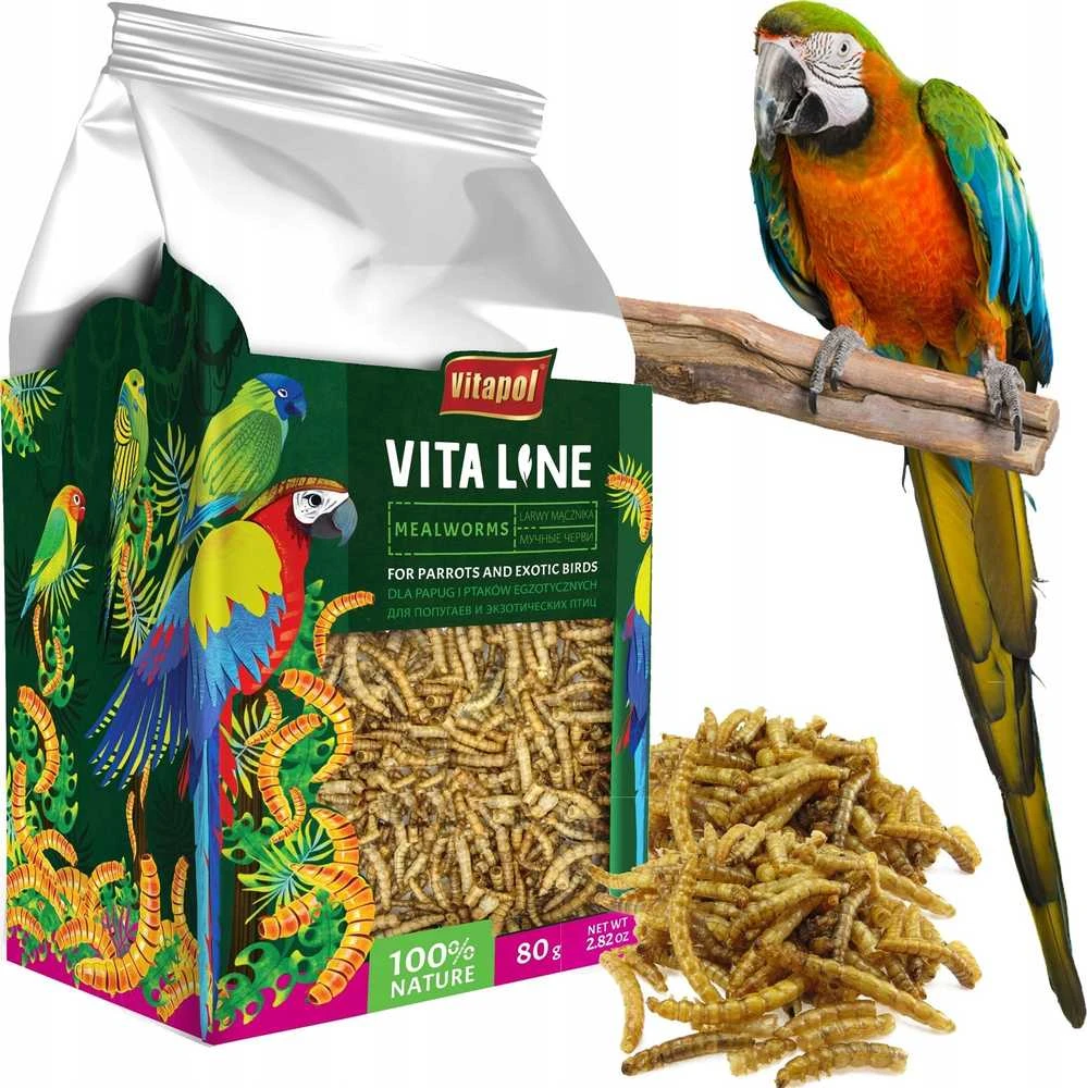 Vitapol Vitaline miltiniai kirminai papūgoms ir egzotiniams paukščiams 80g, 4vnt.